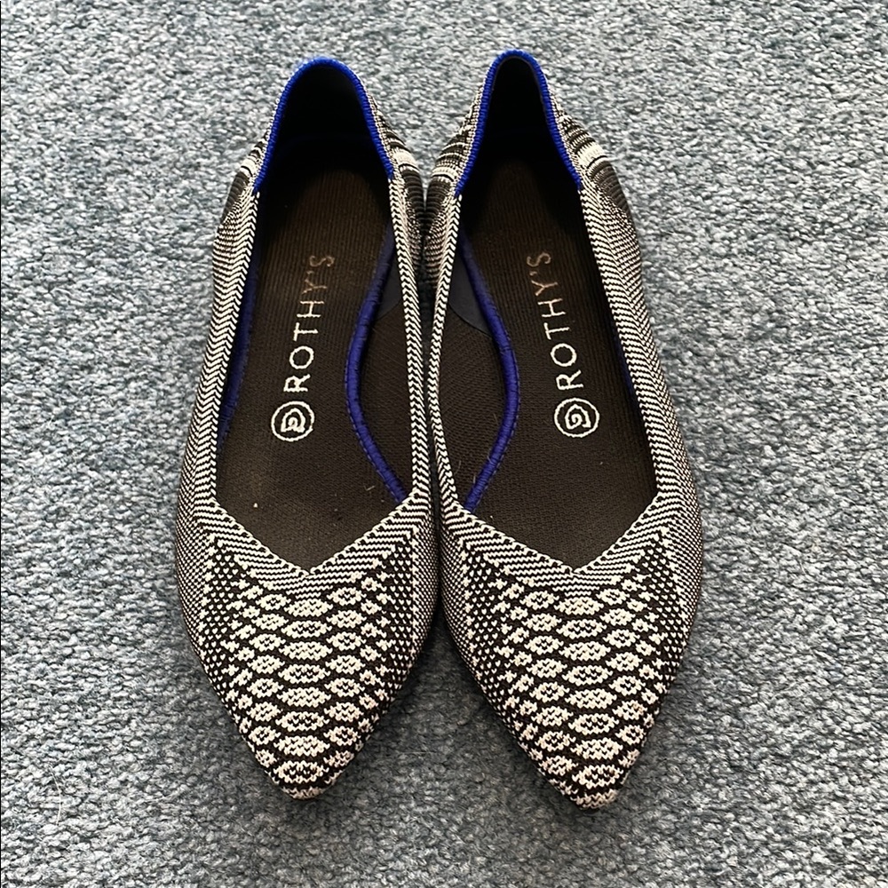 Rothy's Black and White Flats & Loafers